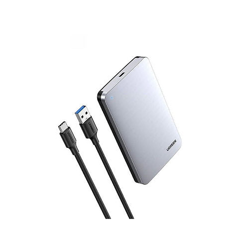 UEENGR Hard Cover for SSD HDD SATA Made of Aluminum with USB Type-C to SATA USB 3.1 Adapter Generation 2 with USB SATA 3 Support Compatible