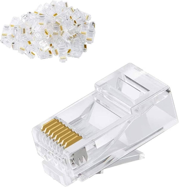 100  FTP OPEN Cat 6 RJ45 Connector  Network Plug for Hard Wire and Standard Cable Transparent USB for PC