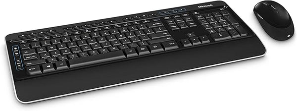 Microsoft Wireless Desktop 3050-PP3-00019- with AES - Black. Wireless Keyboard and Mouse Combo. Built-in Palm Rest.