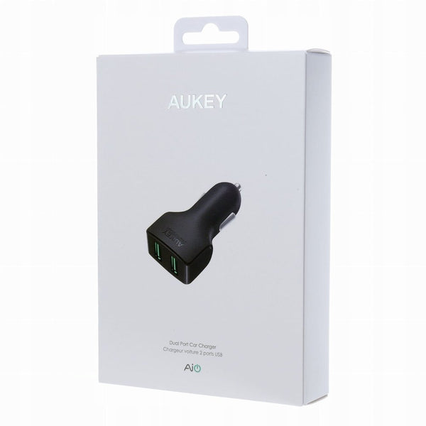 Aukey CC-S3 24W 4.8A Compact Dual Port Car Charger with AiPower, Black