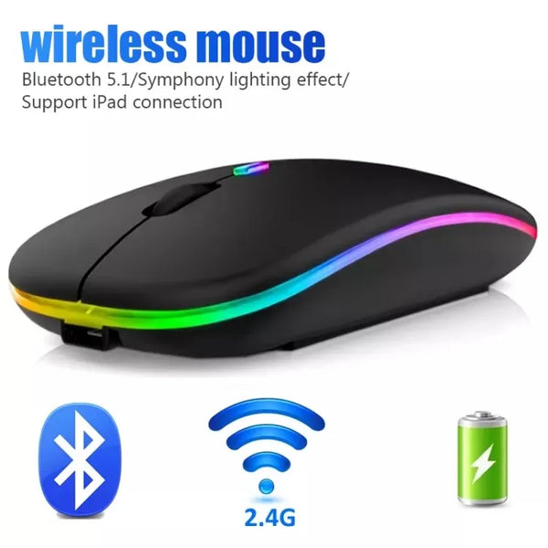 HP W10 LED WIRELESS MOUSE, RECHARGEABLE SILENT MOUSE 2.4G OPTICAL OFFICE MOUSE