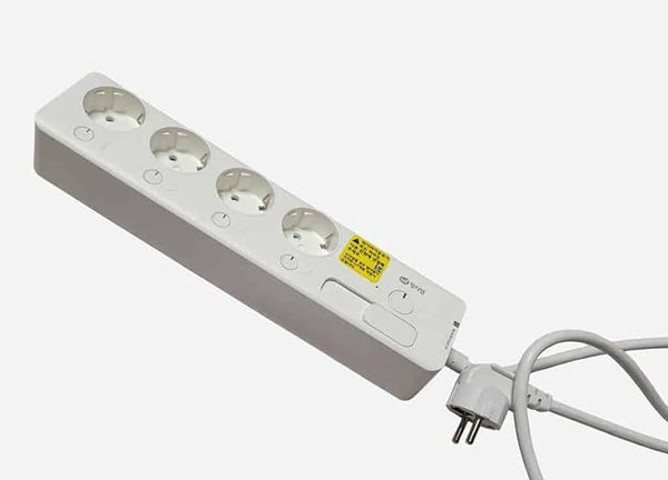 Copper Power Strip 16A With 4 Outlets and 2 USB Ports, 2 meter cable