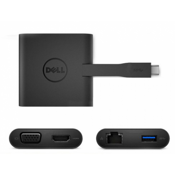 Dell DA200 - Port Replicator - USB-C - VGA, HDMI - GigE -